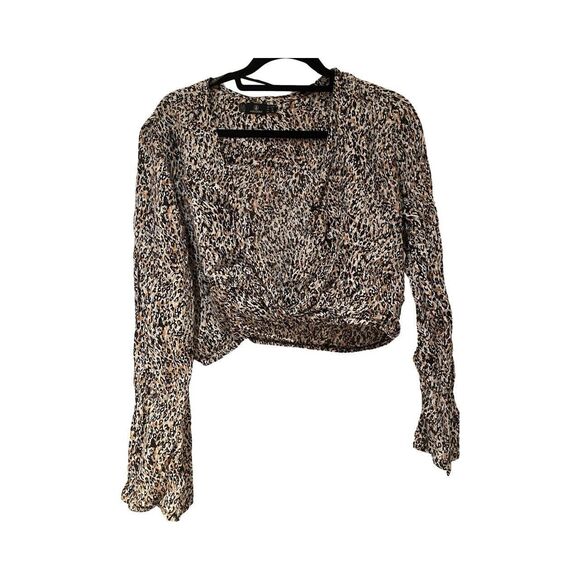 Volcom I'm a Leo Long Sleeve Top Leopard Print Size Large - Picture 1 of 3